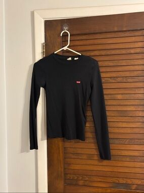 Levi's Black Long Sleeve Crew with Red Logo